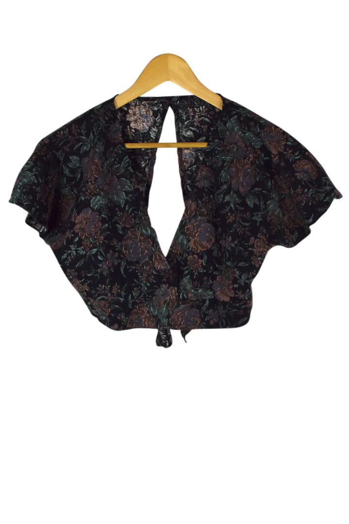 Reworked Floral Print Tie-Up Top