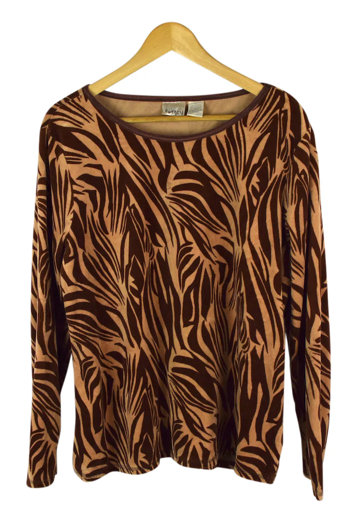 Velvet Animal Print Top