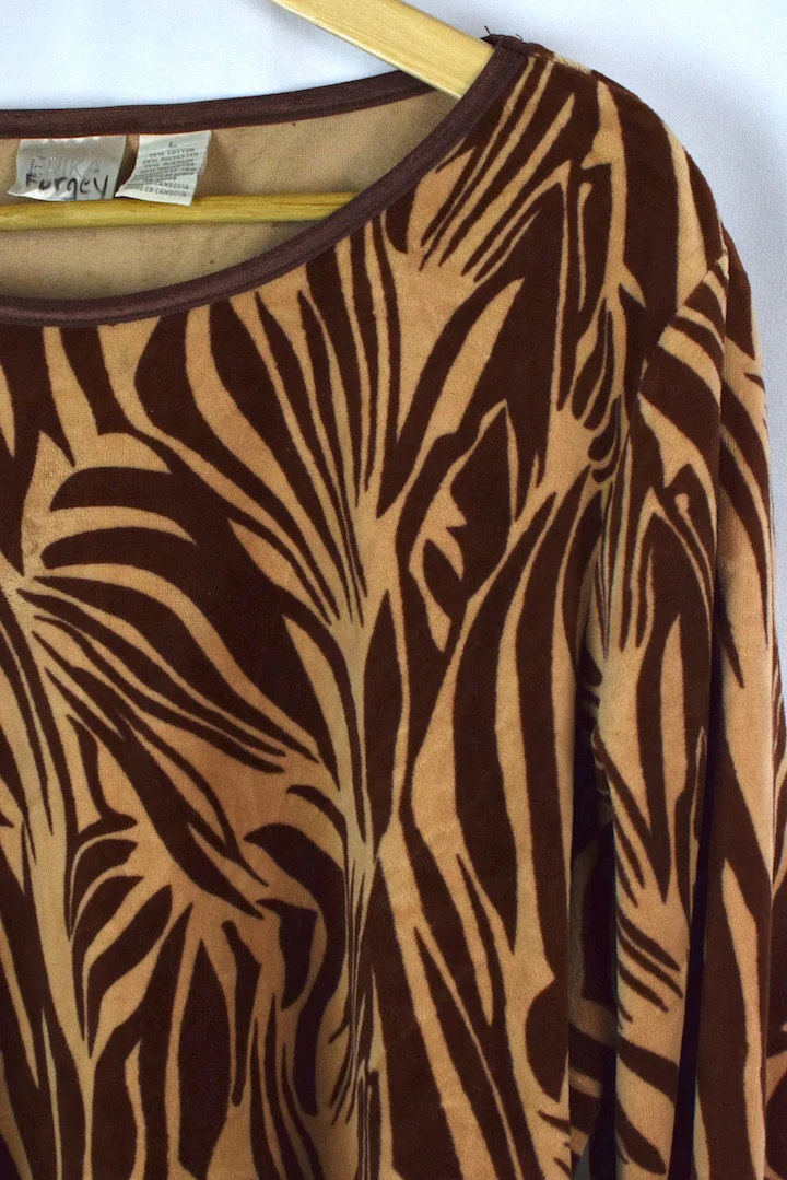 Velvet Animal Print Top - Image 2