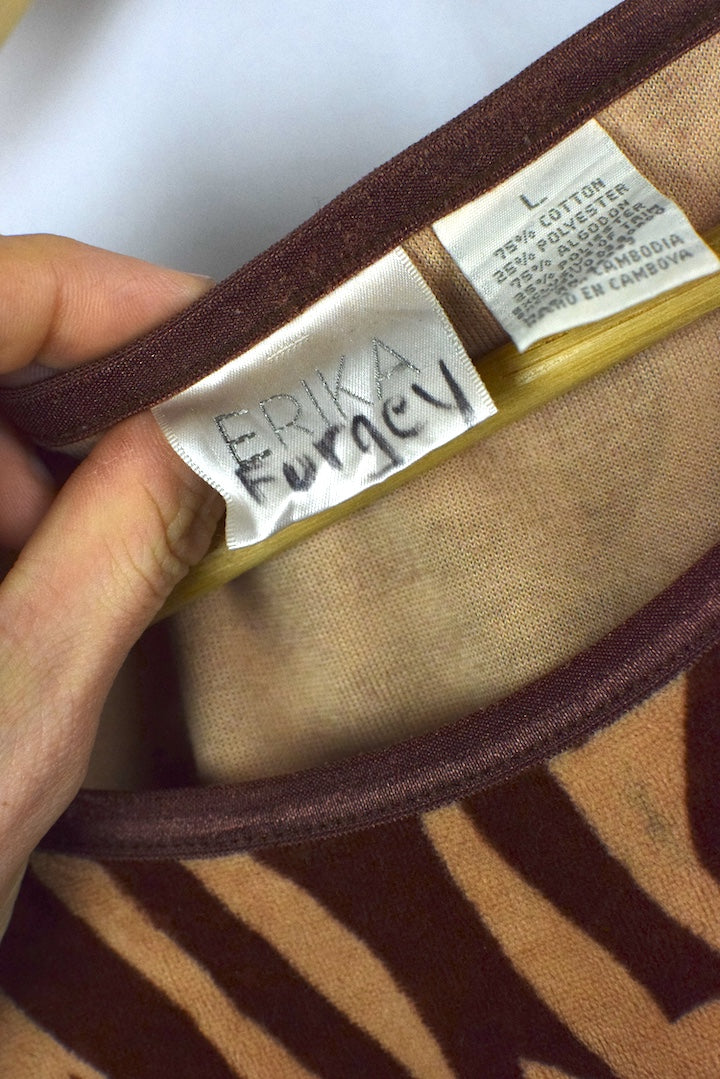 Velvet Animal Print Top - Image 3