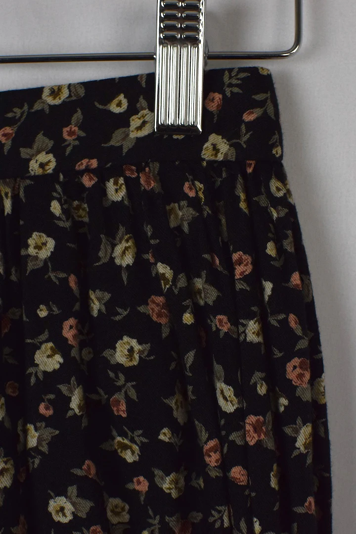 Reworked Black Floral Skirt - Image 2