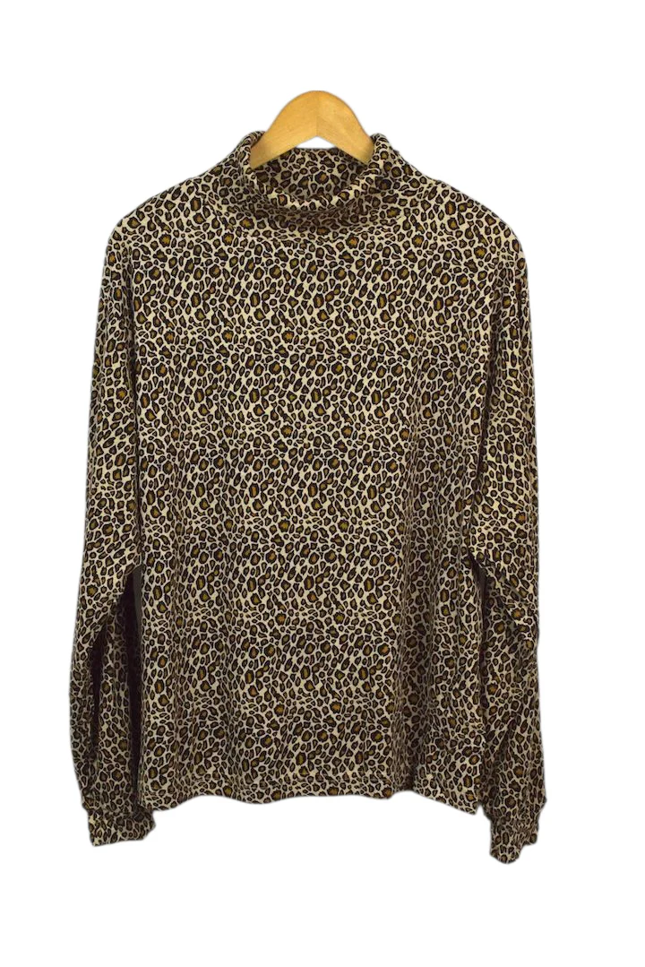 Fashion Bug Brand Leopard Print Turtleneck