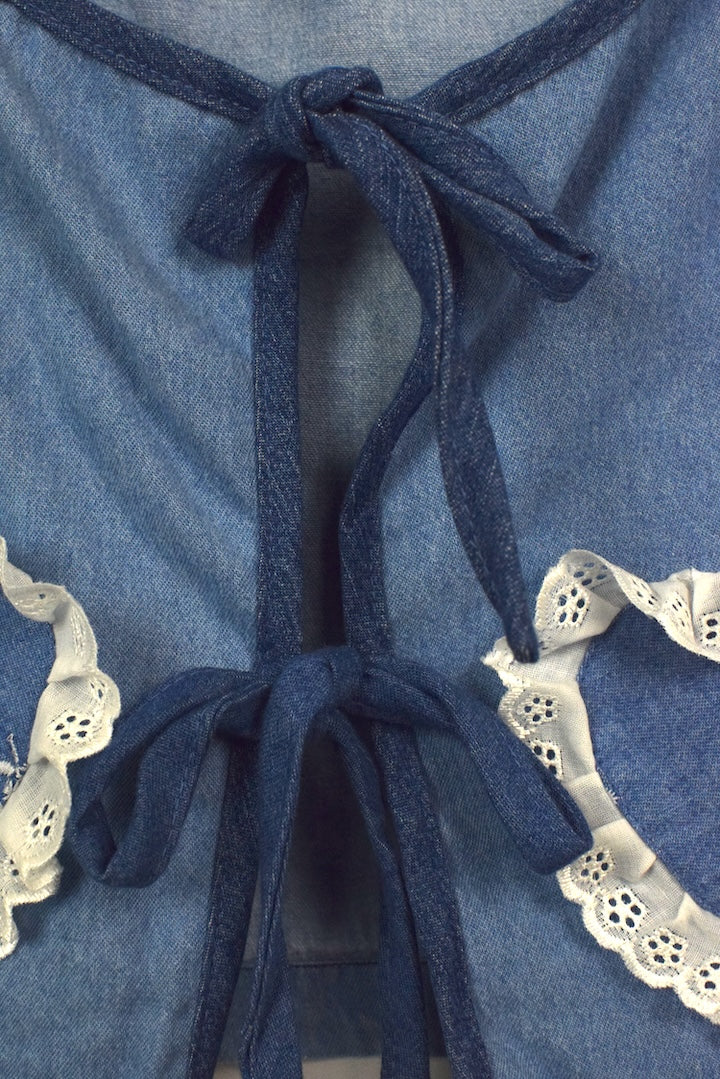 Reworked Denim Tie Up Top - Image 4