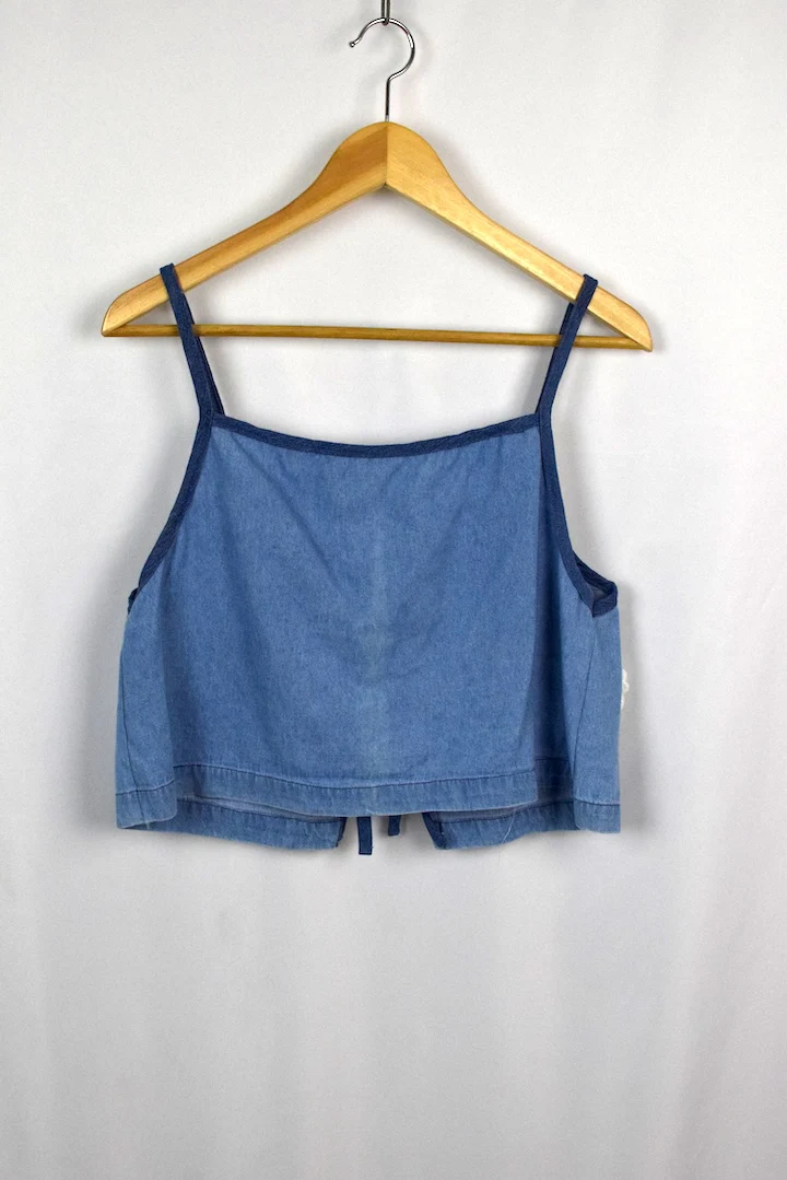 Reworked Denim Tie Up Top - Image 5