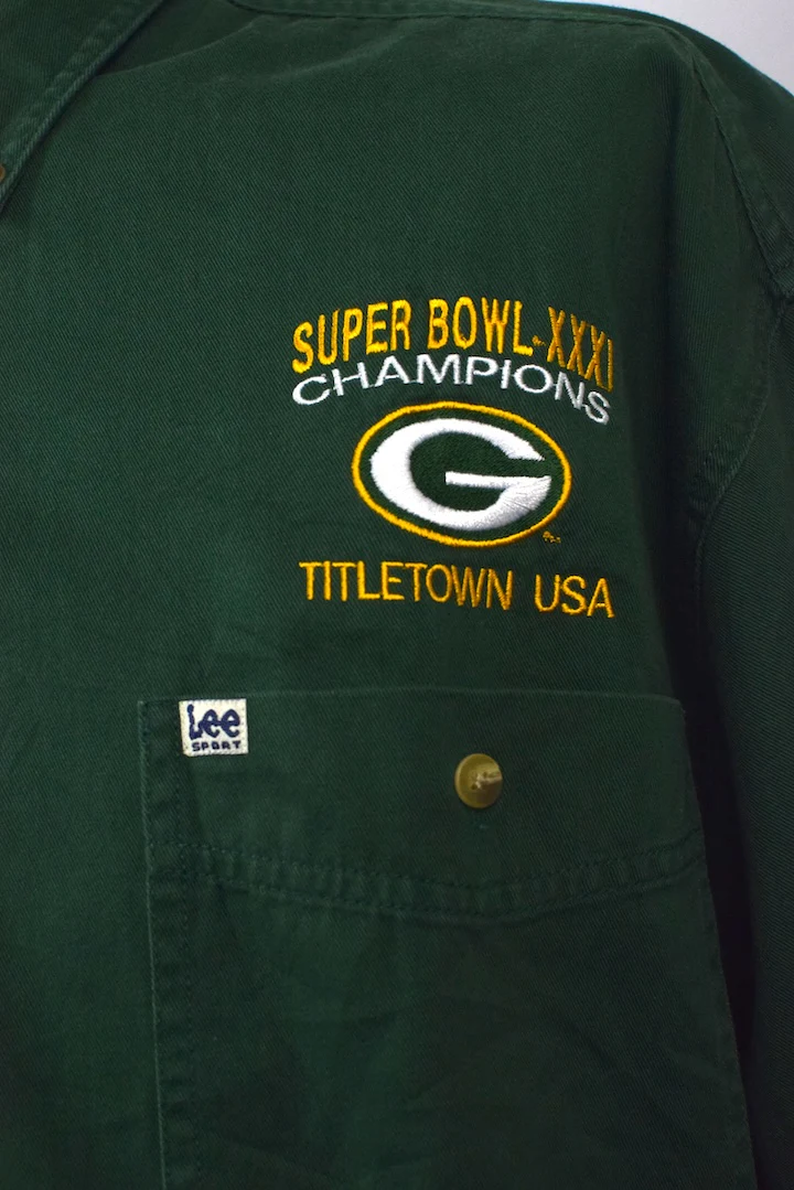 1996 Green Bay Packers NFL Denim Shirt - Image 2