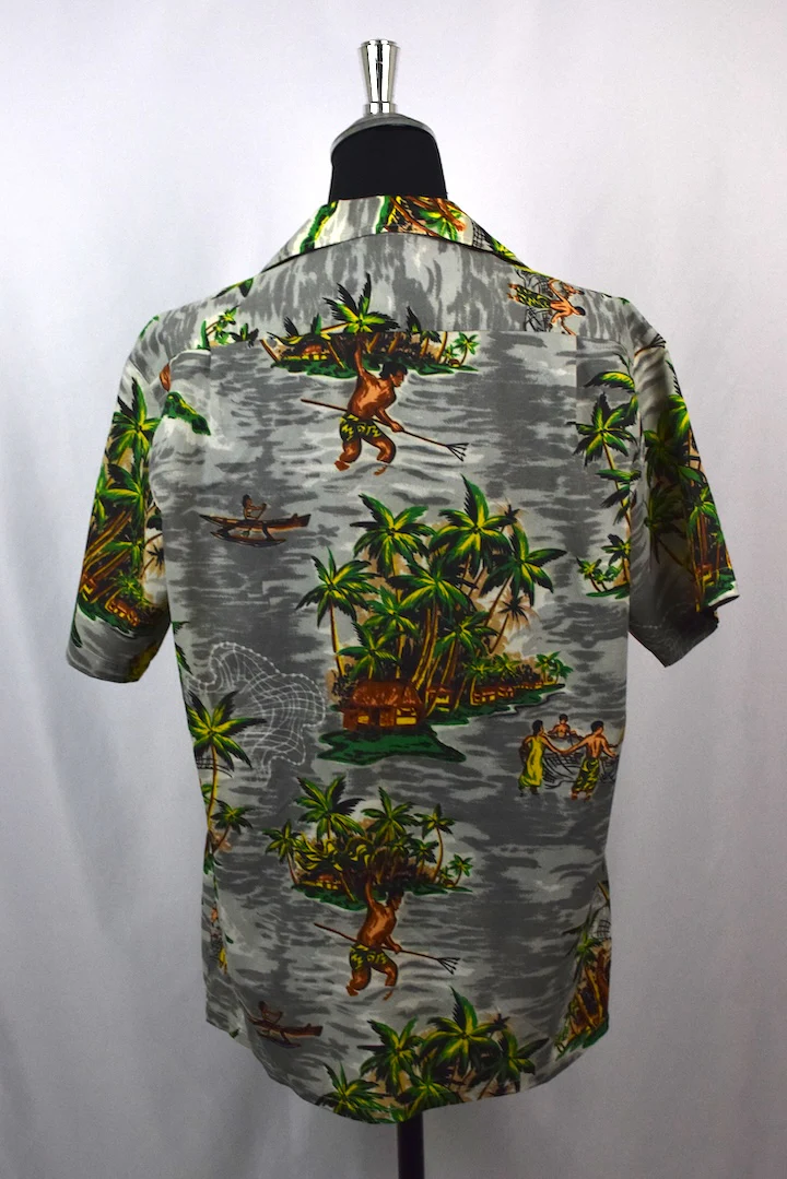 Vintage Tropical Island Print Hawaiian Shirt - Image 3