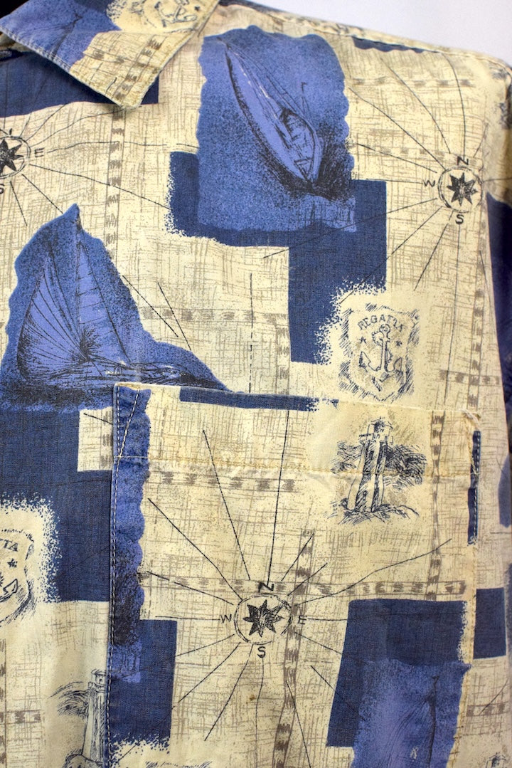 Beige Nautical Print Shirt - Image 2