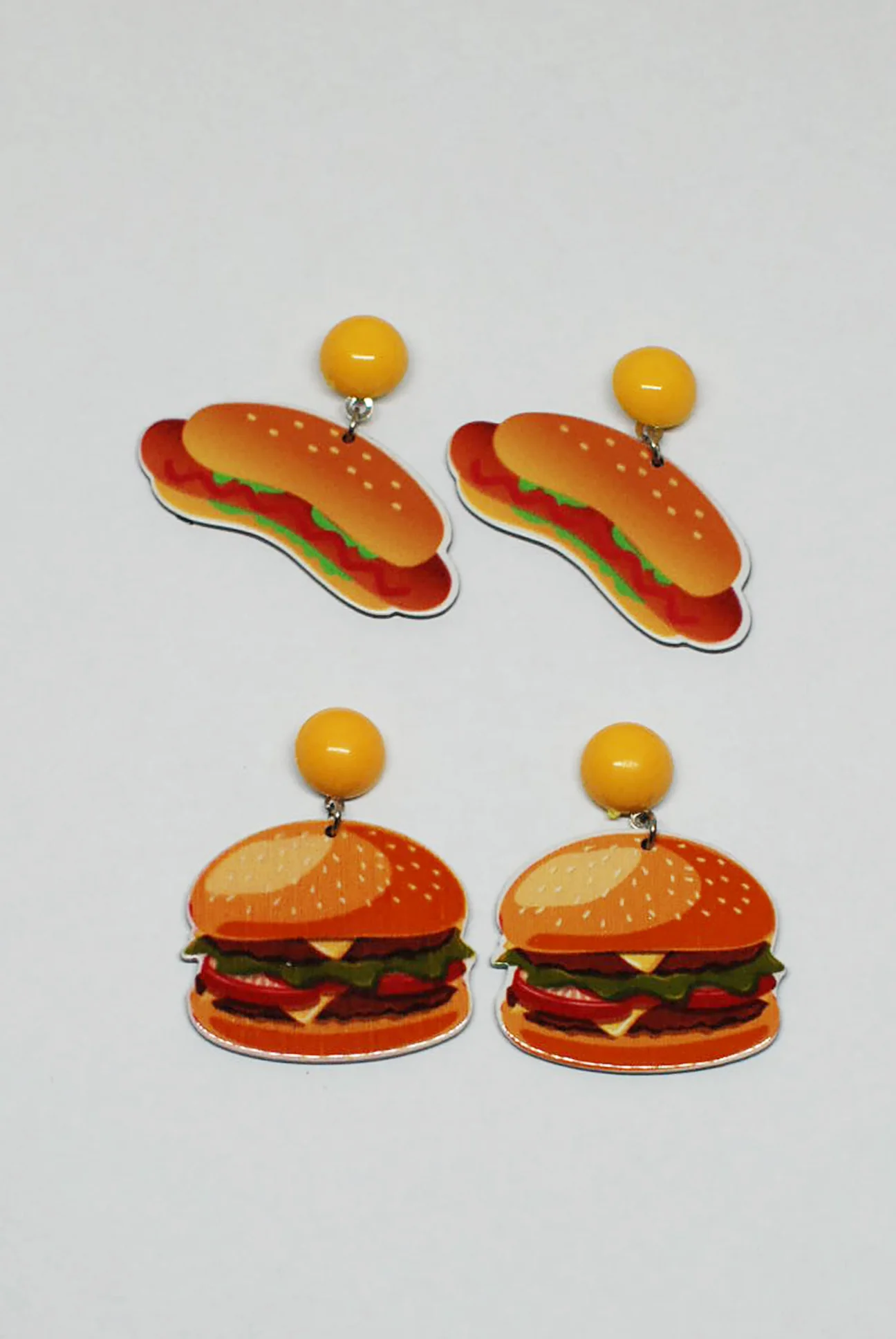 Hot Dog/Hamburger Stud Earrings
