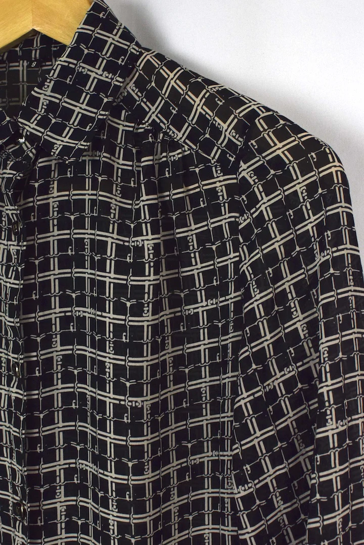 Reworked Checkered Print Blouse - Image 2