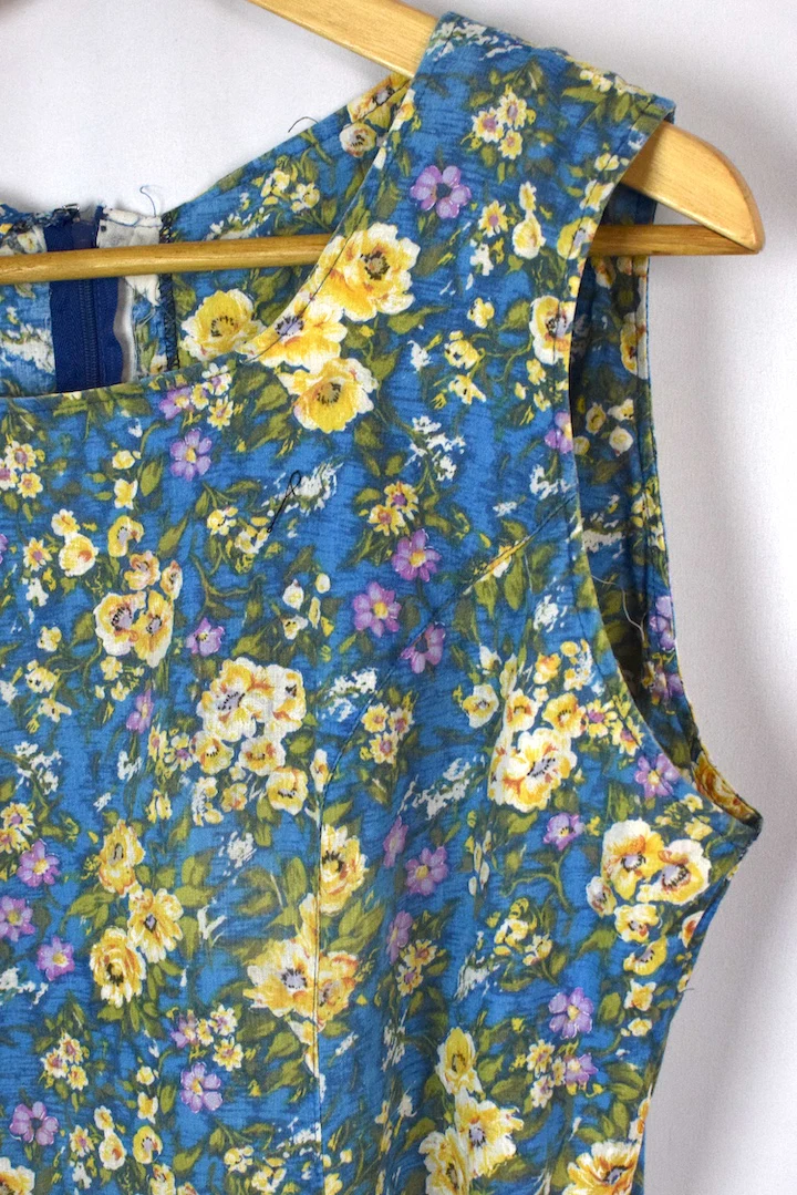 Reworked Blue Floral Dress - Image 2
