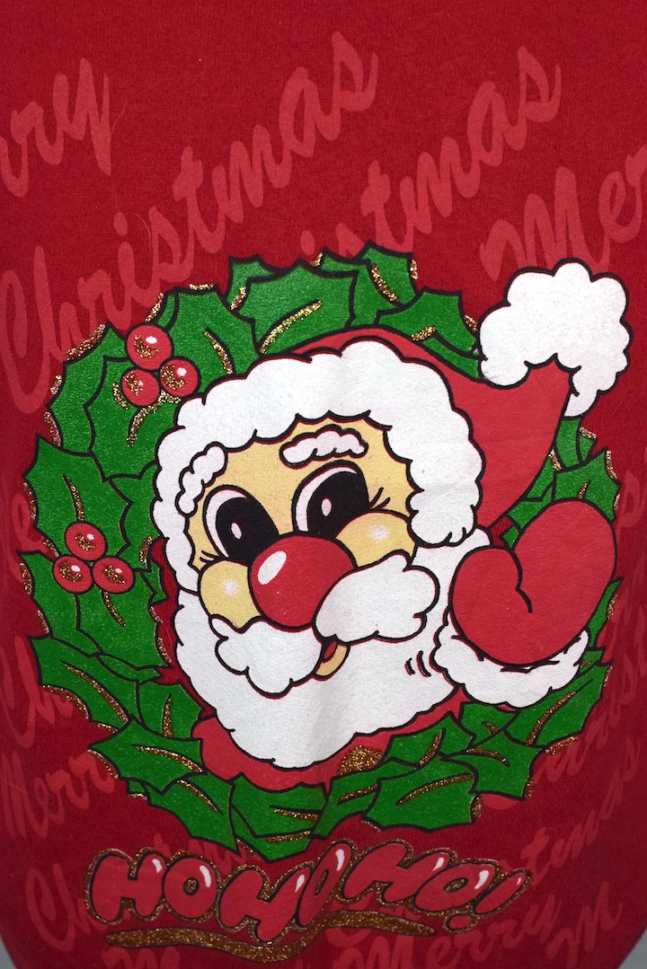 80s/90s Ladies Santa Sweatshirt - Image 3