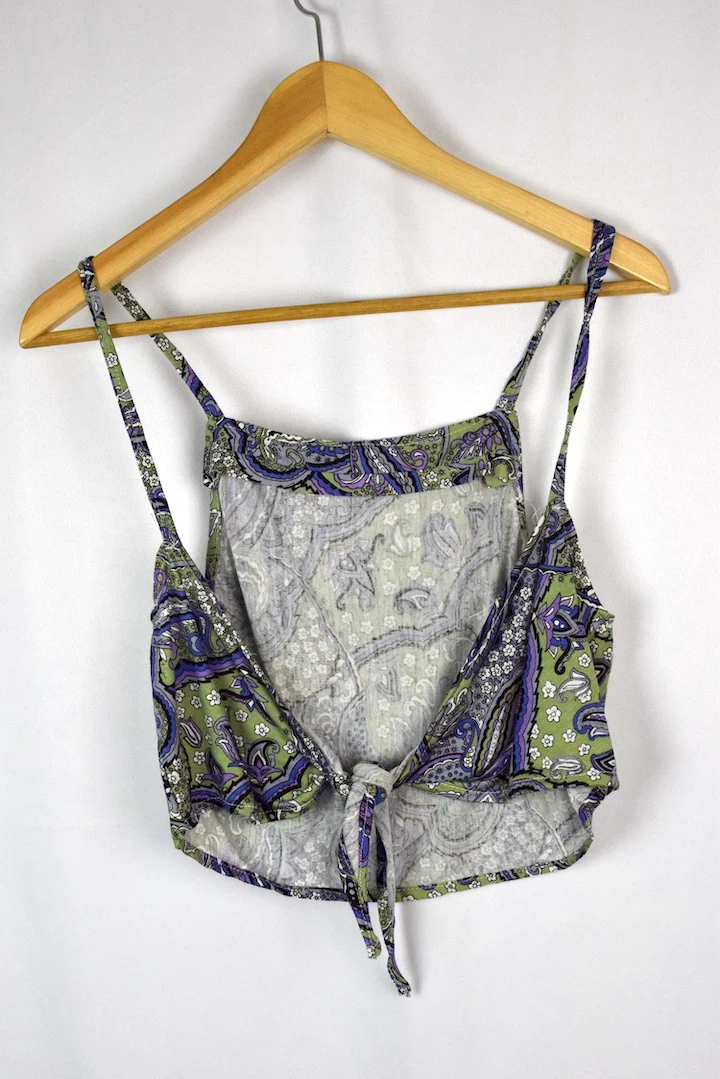 Reworked Paisley Print Tie Up Top - Image 3