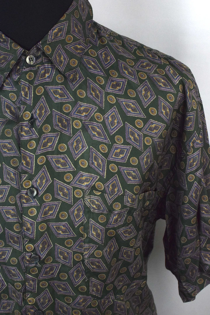 Abstract Print Silk Shirt - Image 2