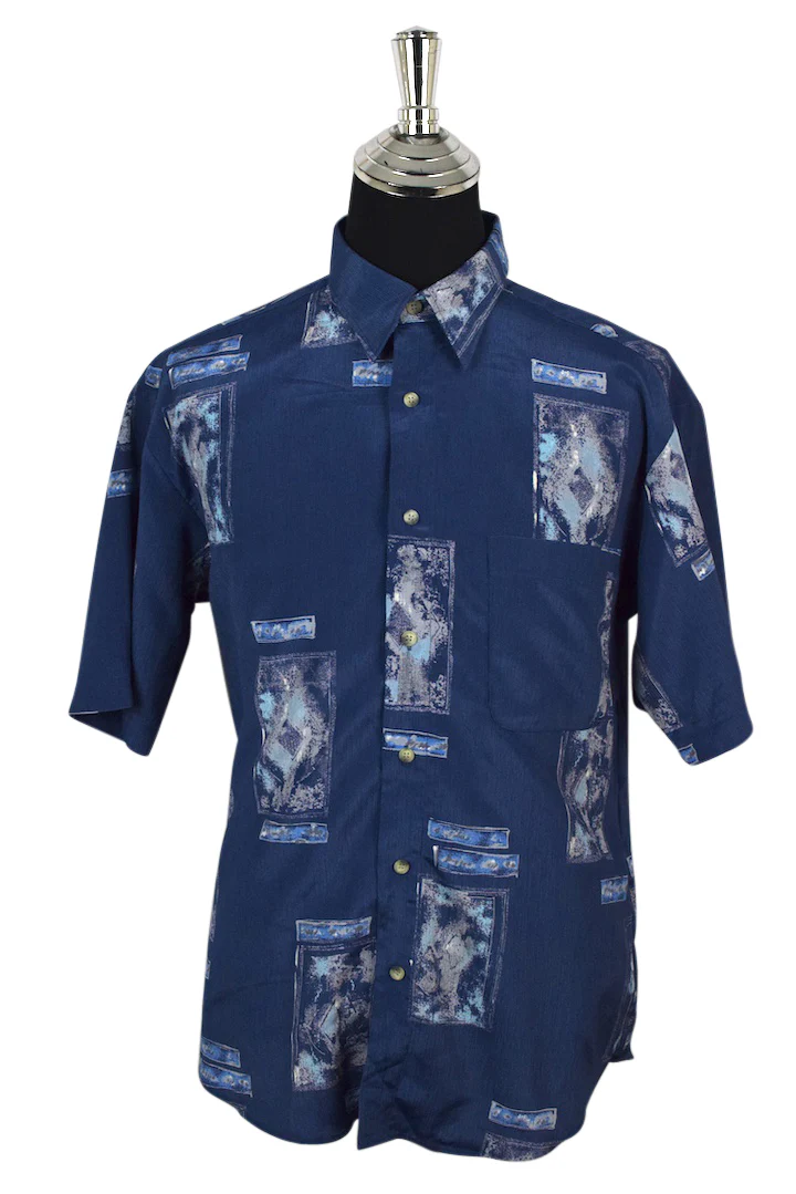 Blue Abstract Print Shirt