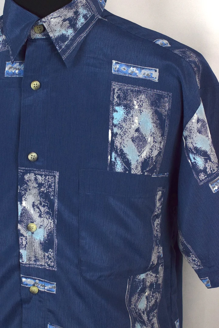 Blue Abstract Print Shirt - Image 2