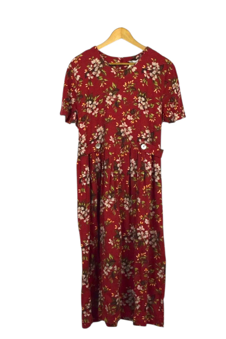 Red Floral Print Dress