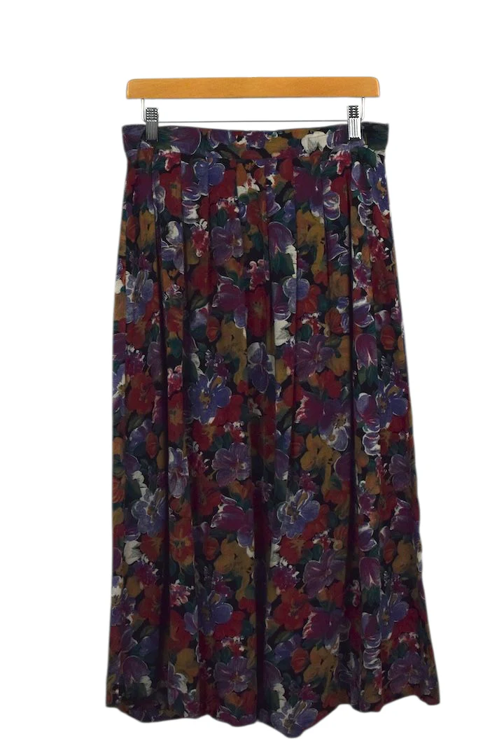 80s/90s Floral Print Skirt