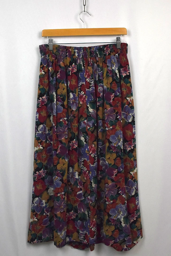 80s/90s Floral Print Skirt - Image 3