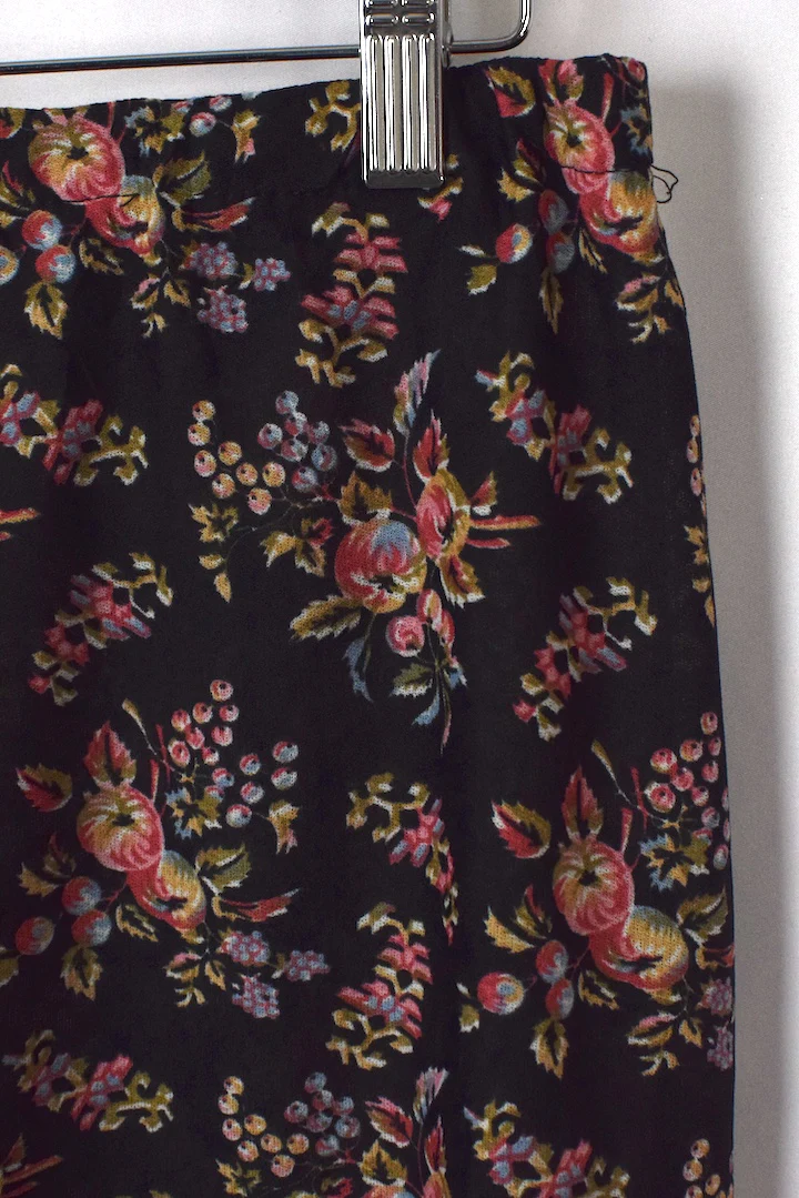 Black Sheer Floral Print Skirt - Image 2