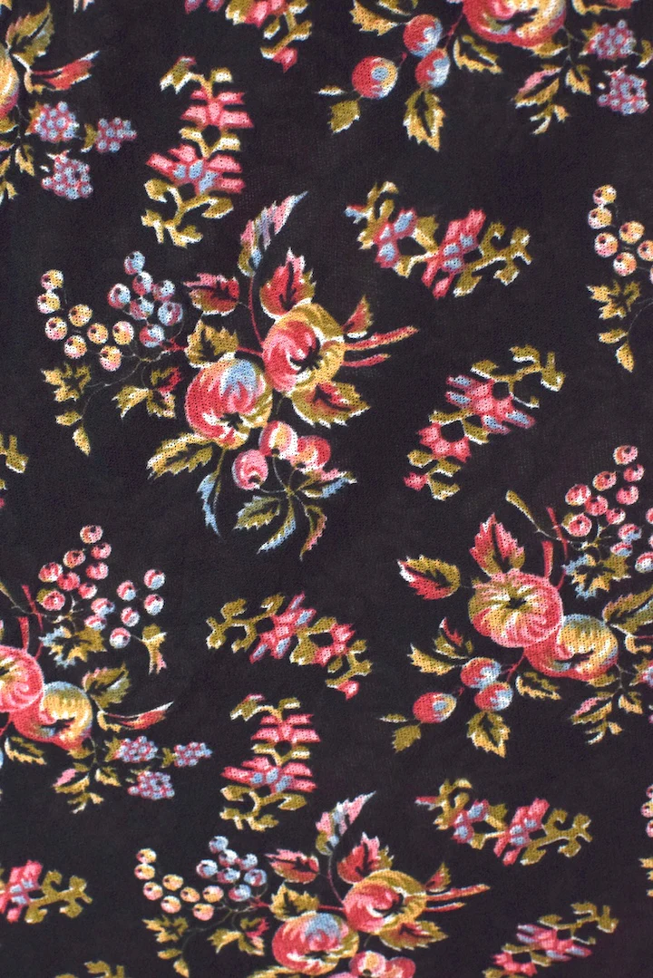 Black Sheer Floral Print Skirt - Image 3