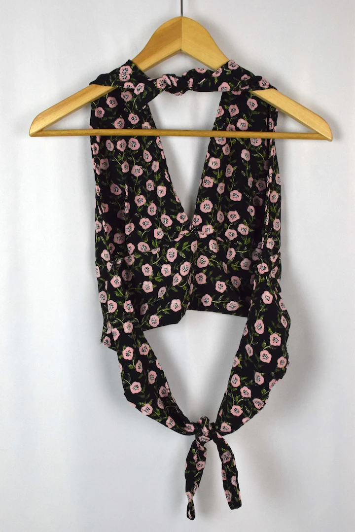 Reworked Floral Print Tie Up Top - Image 3