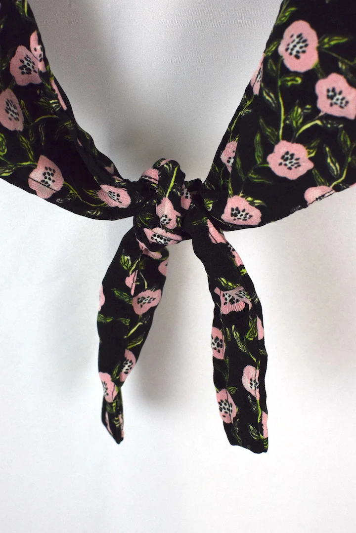 Reworked Floral Print Tie Up Top - Image 4