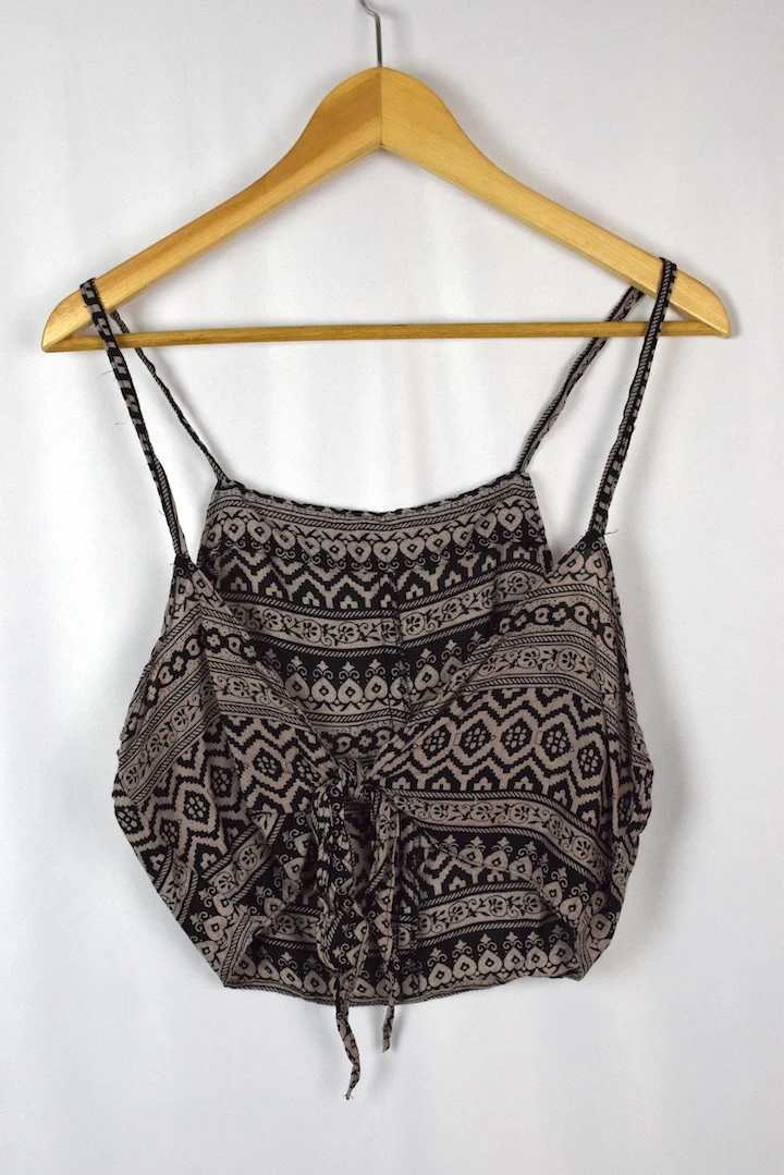 Reworked Abstract Print Tie Up Top - Image 3