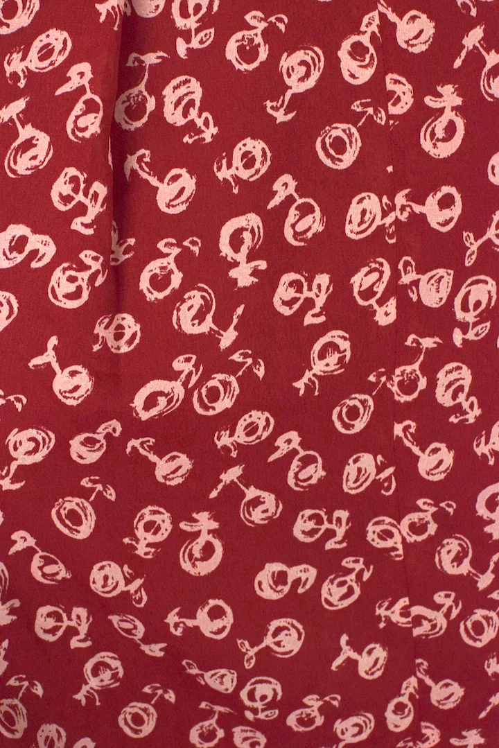 Red Abstract Print Skirt - Image 3