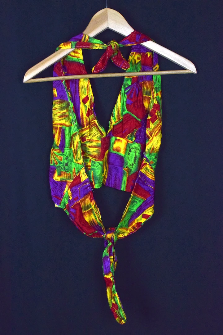 Reworked Abstract Print Tie Up Top - Image 3