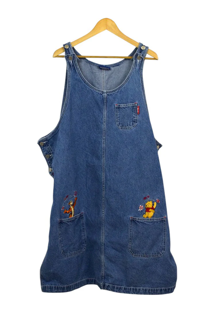 90s Winnie The Pooh Denim Dress