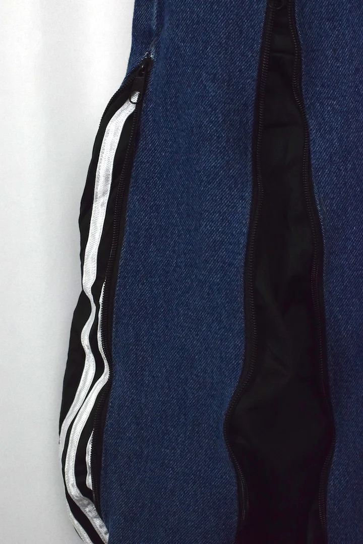Reworked Adidas Brand Zip Up Track Jeans - Image 3
