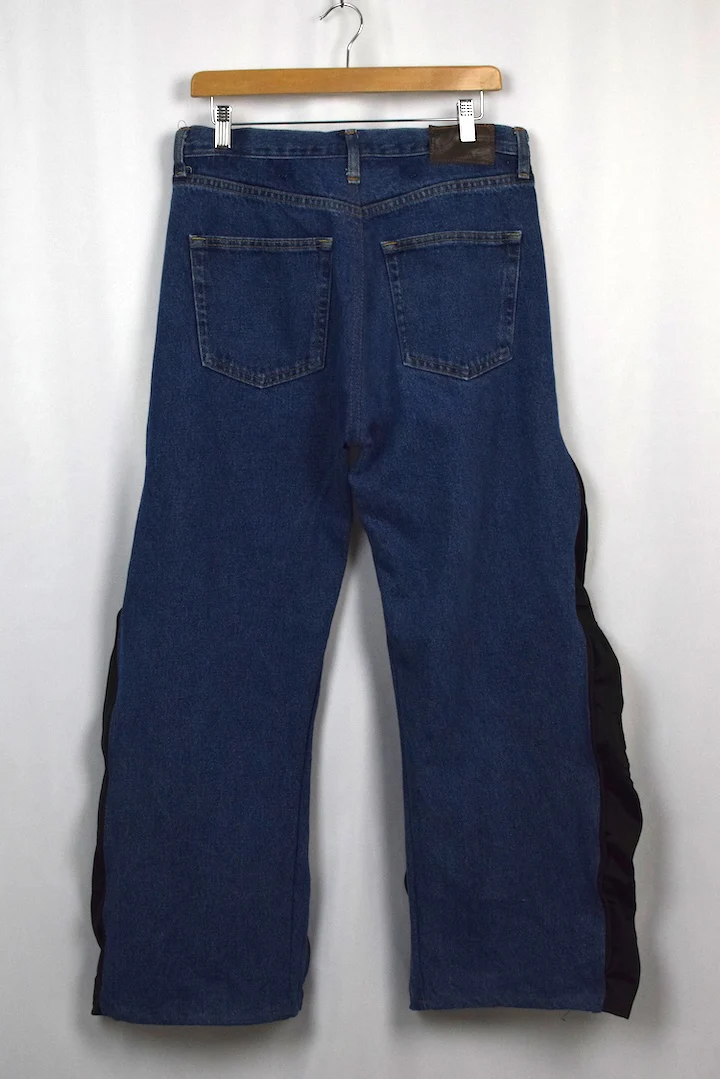 Reworked Adidas Brand Zip Up Track Jeans - Image 5