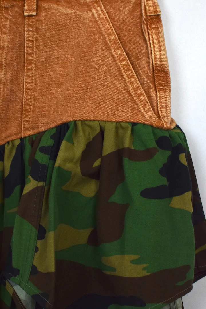 Reworked Denim Mini Skirt - Image 2