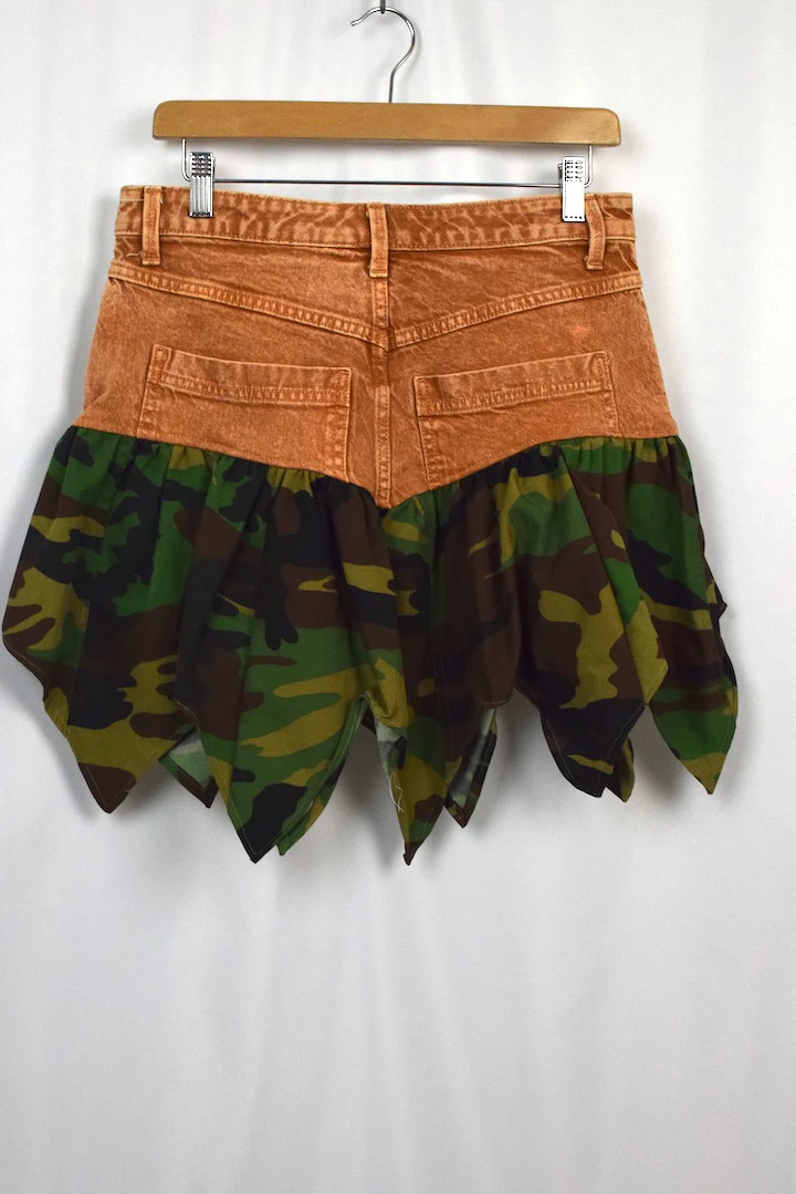 Reworked Denim Mini Skirt - Image 4