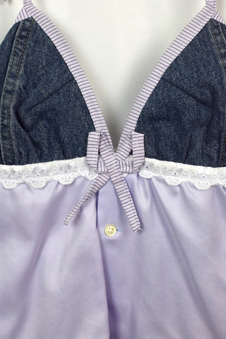 Reworked Lavender Tie Up Top - Image 2