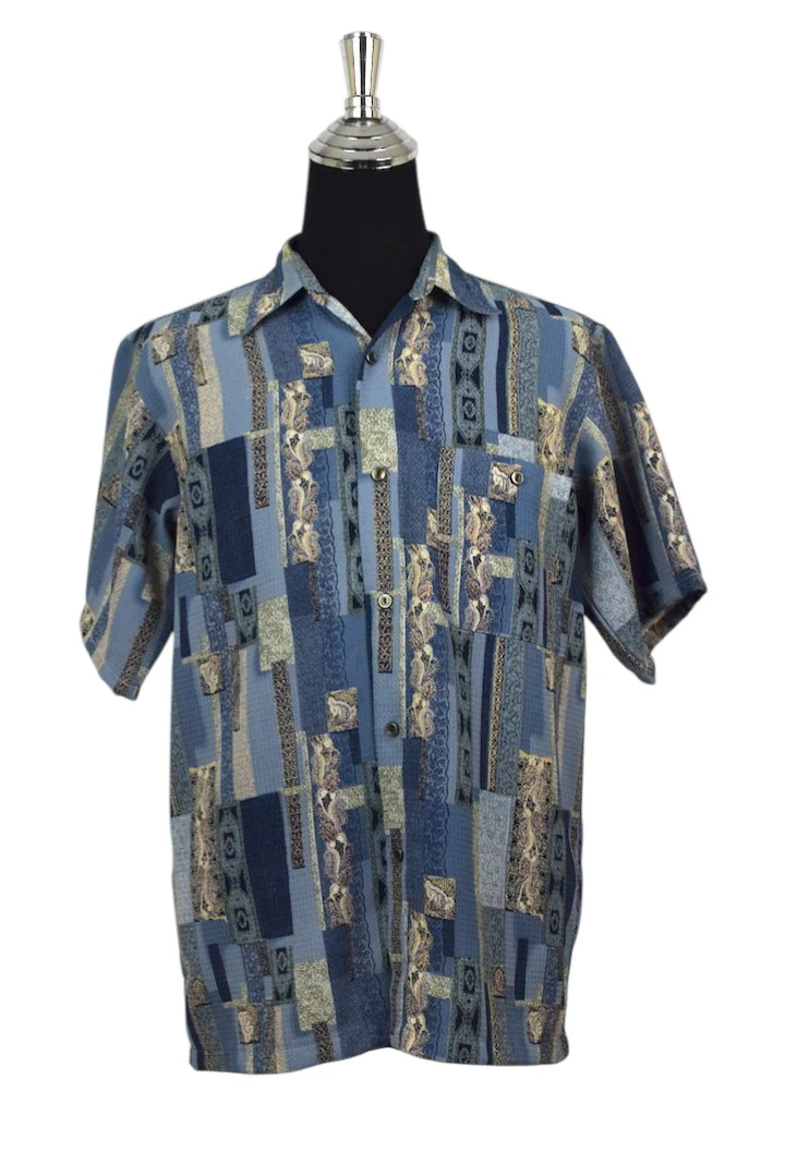 Blue Abstract Print Shirt