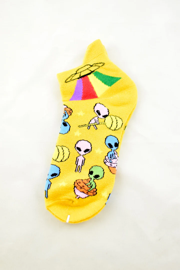 NEW Aliens UFO Anklet Socks