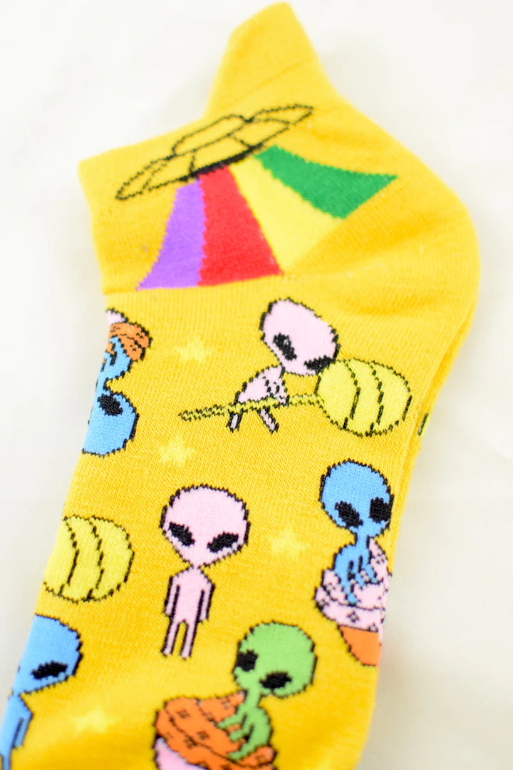 NEW Aliens UFO Anklet Socks - Image 2