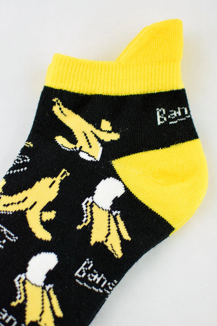 NEW Black and Yellow Bananas Anklet Socks - Image 2