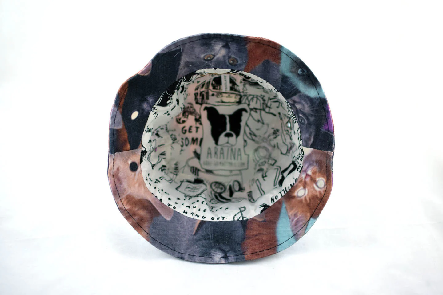 NEW Darker Cat Print Bucket Hat - Image 3