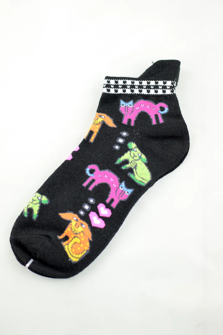 NEW Folk Art Cats anklet socks