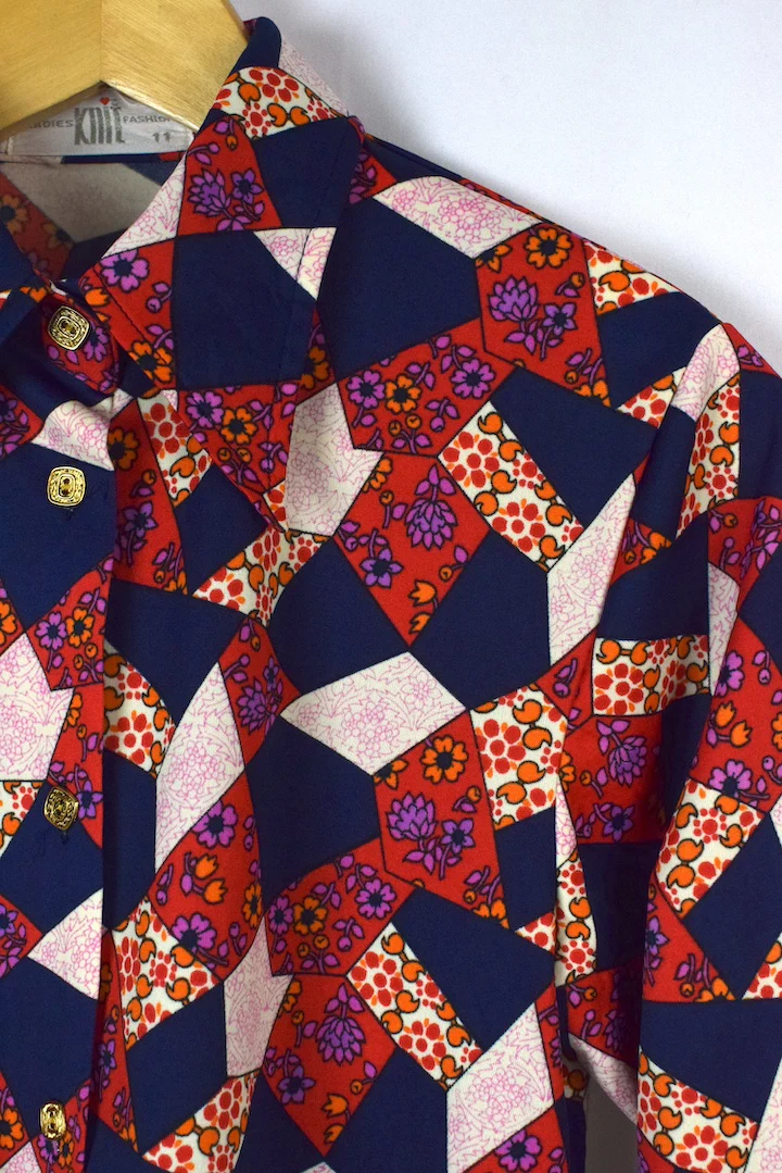 Abstract Floral Print Blouse - Image 2