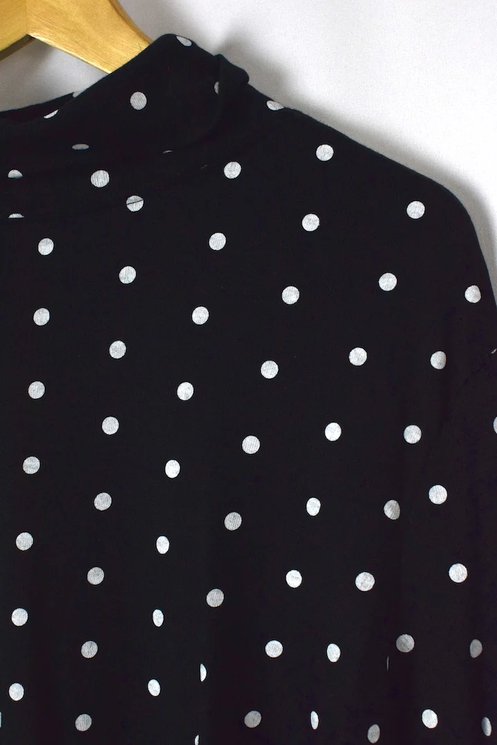 White Polka Dot Print Top - Image 2