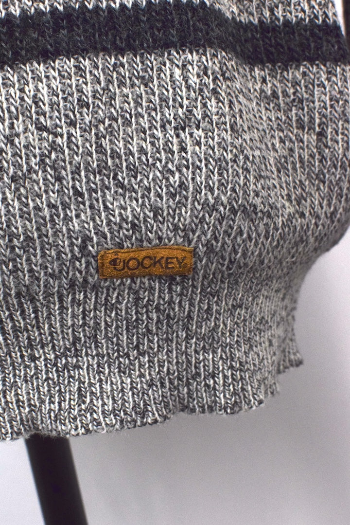 Grey and Red Square Knitted Jumper - Image 3