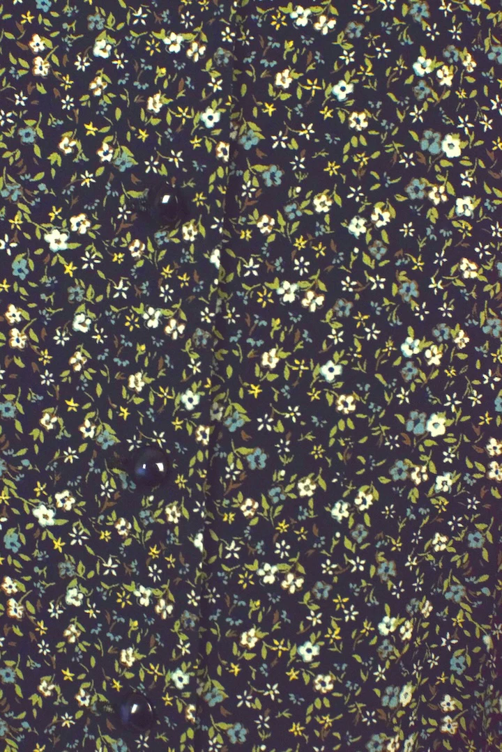 Navy Floral Print Dress - Image 2