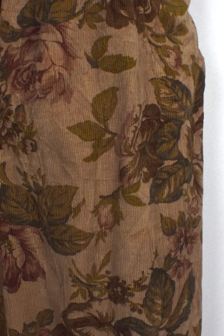 Rose Print Corduroy Skirt - Image 2