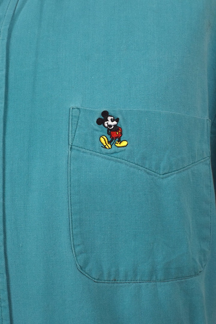 90s Mickey Mouse Denim Shirt - Image 2