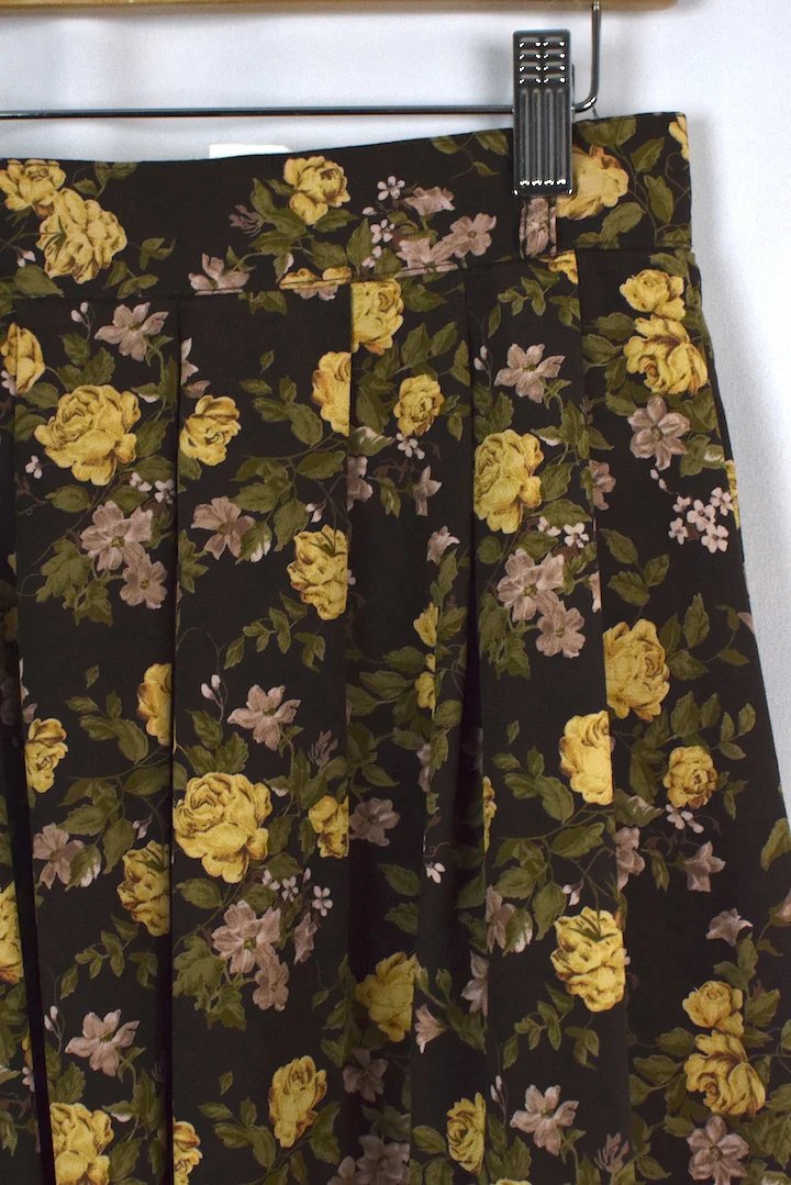 Reworked Yellow Rose Print Skirt - Image 2