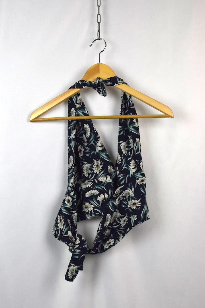 Reworked Floral Tie Up Top - Image 3