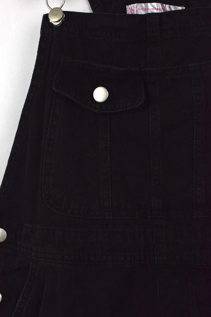 Black Denim Overalls - Image 3